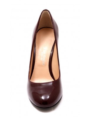 Escarpins cuir vernis prune 