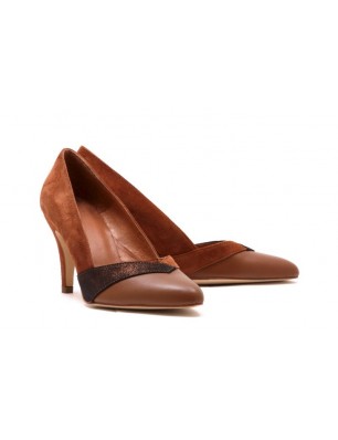 Escarpins pointus Schmoove en cuir et daim camel