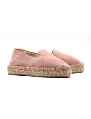 Espadrilles Pieces en suede rose