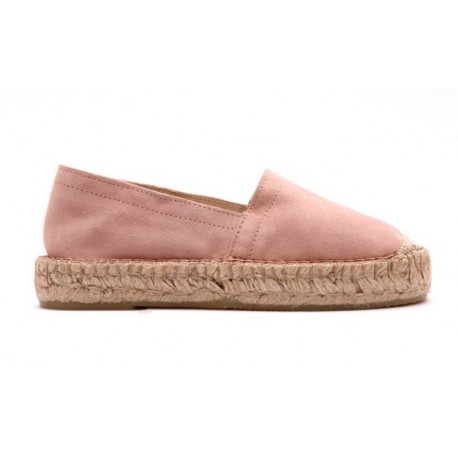 Espadrilles Pieces en suede rose