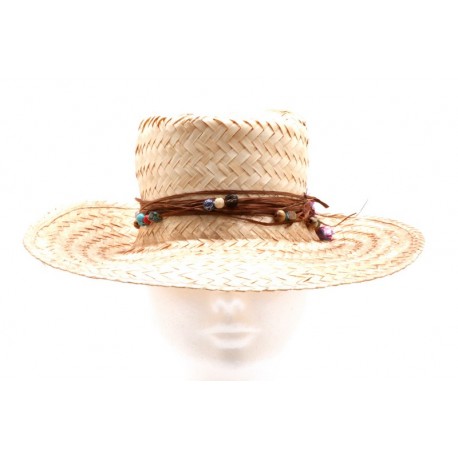 Chapeau en paille customisé