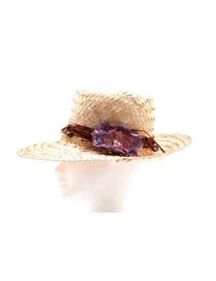 Chapeau en paille customisé