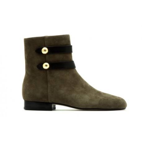 Michael Kors bottines en daim kaki Maisie Flat 