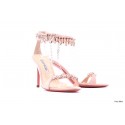 Sandales habillées en daim rose