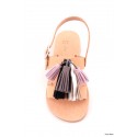 Sandales enfants en cuir rose Sandalaki