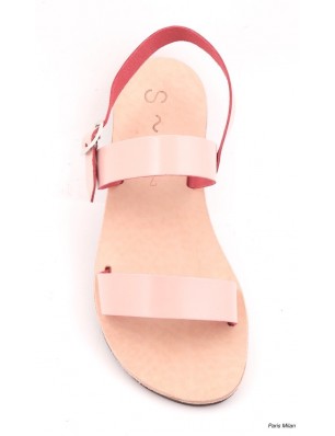 Sandale en cuir rose Sandalaki