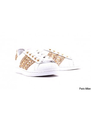 Baskets Superstar Adidas paillettes dorées