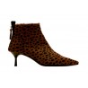 Bottines pointues en poulain imprimé léopard