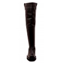 Bottes genoullières en cuir grainé noir AGL