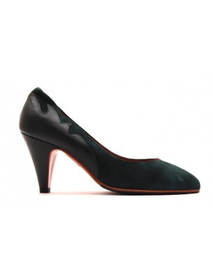 Escarpins en cuir velour vert 