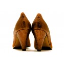 Escarpins en cuir velour cognac