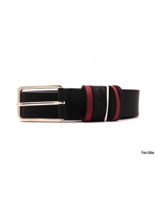 Ceinture en cuir noir Portman