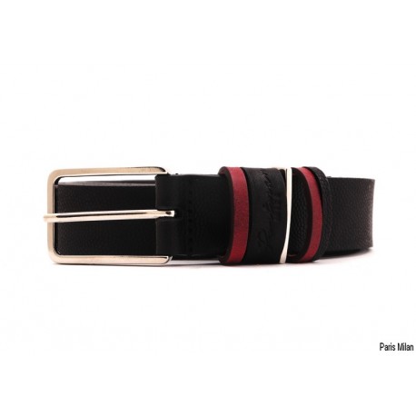 Ceinture en cuir noir Portman