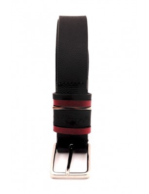 Ceinture en cuir noir Portman