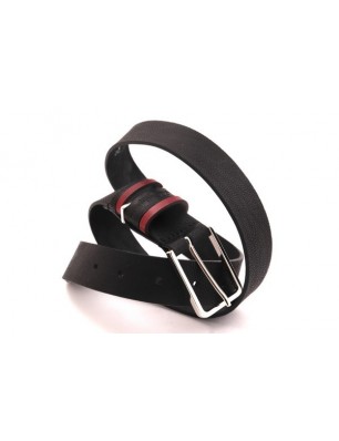 Ceinture en cuir noir Portman