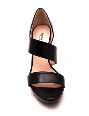 Sandales à plateforme en cuir noir Nero Giardini