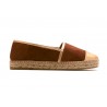 Espadrille Kanna en daim camel et cuir doré 