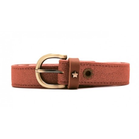 Ceinture en cuir irisé rose Mila Louise