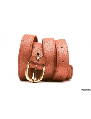 Ceinture en cuir irisé rose Mila Louise