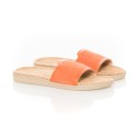 Mules en suede orange et beige By Lovelies