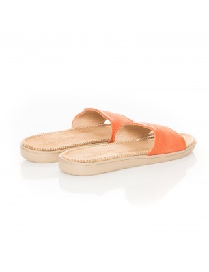 Mules en suede orange et beige By Lovelies