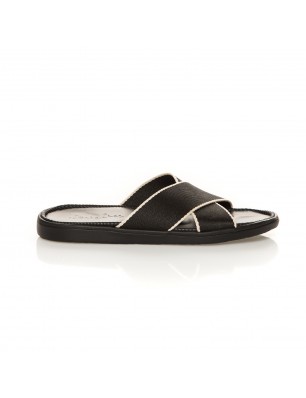 Sandales mules a brides croisées noires Lovelies