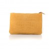 Pochette en suede style croco et cuir jaune Mila Louise