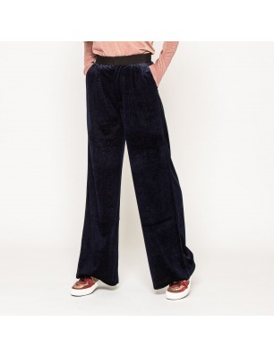 Pantalon en velours bleu nuit-See U Soon