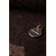 Mos Mosh écharpe en laine marron avec monogrammes taupes