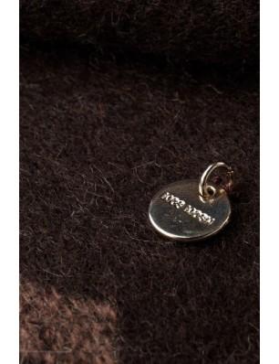 Mos Mosh écharpe en laine marron avec monogrammes taupes