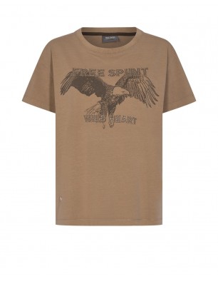 Mos Mosh tee-shirt marron imprimé aigle