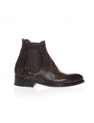 La Bottega Di Lisa boots élastiquées en python marron