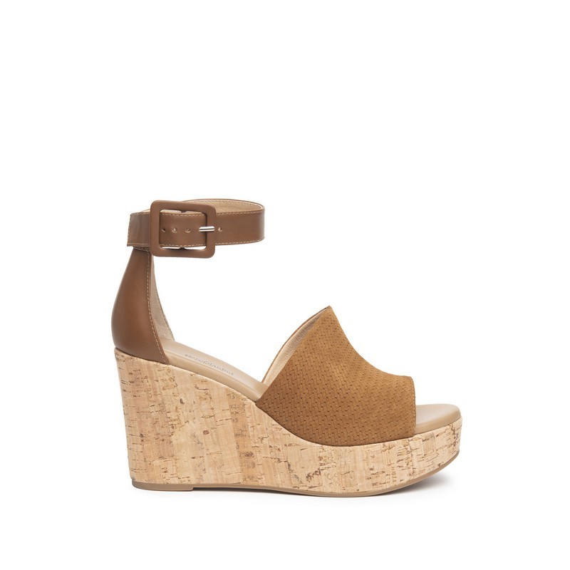 sandales camel compensees