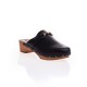 Semerdjan Sabot en cuir noir avec semelle en bois