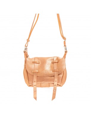 Mila Louise Petit sac besace en cuir irisé orange