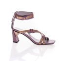 United Nude- Sandales en cuir et tissus rose et mauve