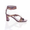 United Nude- Sandales en cuir et tissus rose et mauve