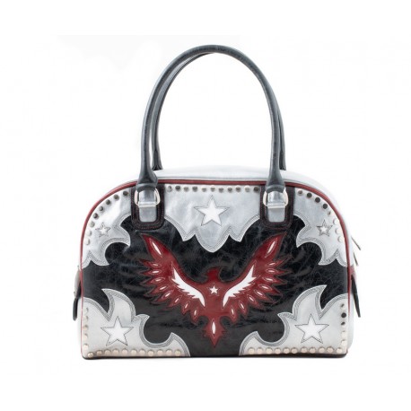 Mexicana sac en cuir avec motifs Aigle et étoiles Mexicana sac en cuir avec motifs Aigle et étoiles