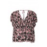 See U Soon-Top fleuri rose et gris