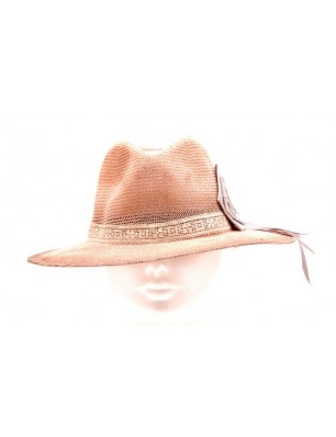 HDC- Chapeau rose avec fleur grise