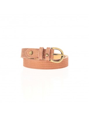 Mila Louise Ceinture en cuir irisé rose