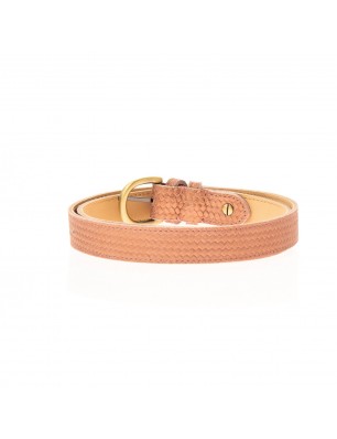 Mila Louise Ceinture en cuir irisé rose