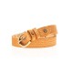 Mila Louise Ceinture en cuir pêche texturé irisé
