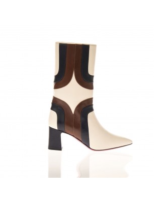 Aturo Gorlini demi bottes pointues en cuir tricolore