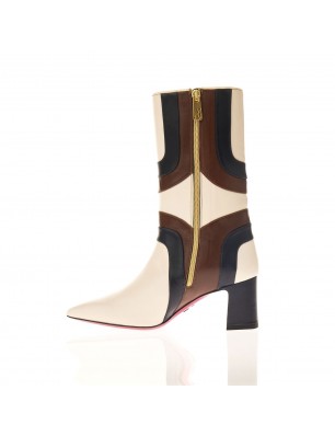 Aturo Gorlini demi bottes pointues en cuir tricolore