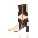 Aturo Gorlini demi bottes pointues en cuir tricolore