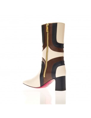 Aturo Gorlini demi bottes pointues en cuir tricolore