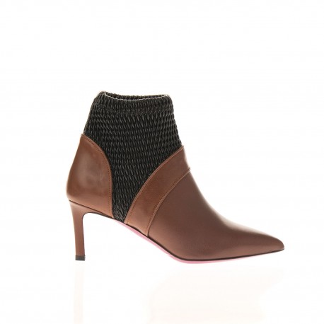Arturo Gorlini Bottines camel bi-matière Arturo Gorlini Bottines camel bi-matière