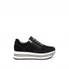 Nero Giardini Baskets zippées en cuir velours noir