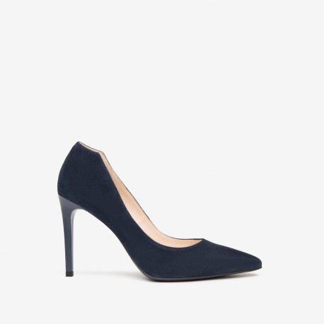 Nero Giardini escarpins pointus en cuir velours bleu Nero Giardini escarpins pointus en cuir velours bleu